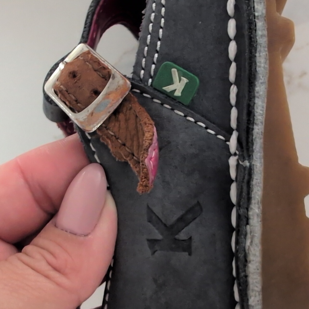 Kickers Gray and Brown Dress Shoes with Buckle 10US - Picture 8 of 10